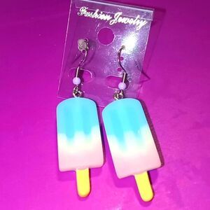 Blue popsicle earrings